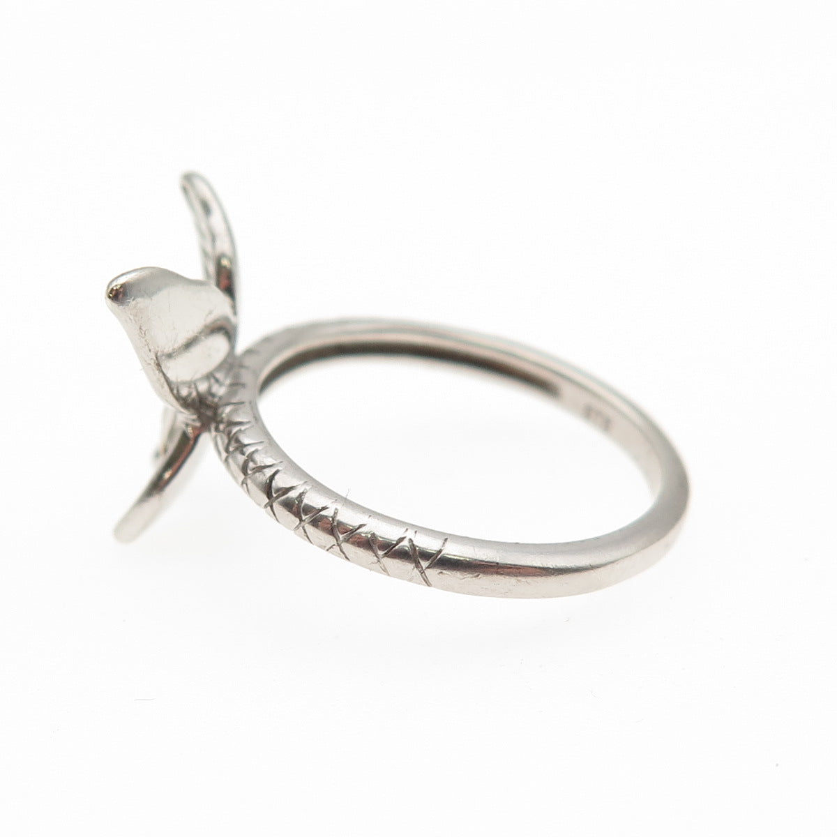 Chuck Clemency 925 Sterling Silver Vintage Modernist Butterfly Ring Size 7