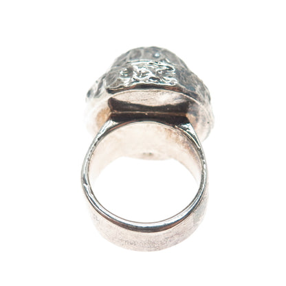 MB Margaret Bowman 925 Sterling Silver Vintage Modernist Dome Ring Size 8.75