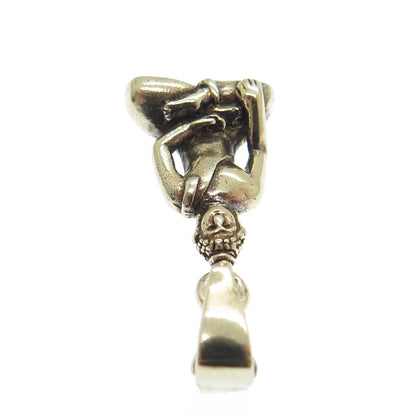 925 Sterling Silver Gold Plated Vintage Buddha Minimalist Charm Pendant