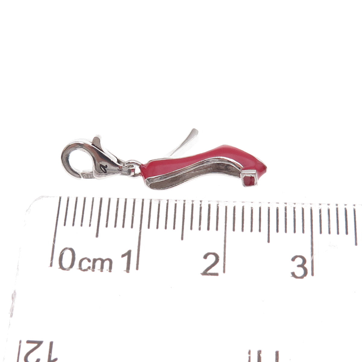 925 Sterling Silver Enamel High-Heel Shoe Lobster Lock Charm Pendant