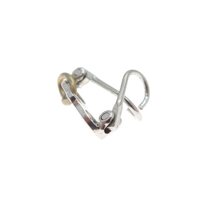 925 Sterling Silver Antique Art Deco Folding Glasses Minimalist 3D Charm Pendant
