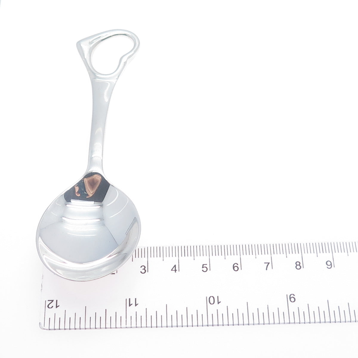 TIFFANY & CO. Elsa Peretti 925 Sterling Vintage Open Heart Baby Spoon w/ Pouch