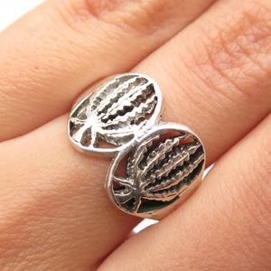 925 Sterling Silver Vintage Cactus Ring Size 5.75