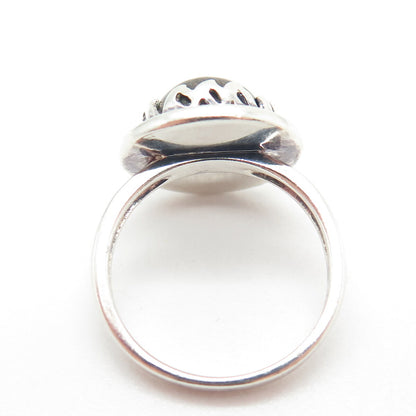 AIL Aluma 925 Sterling Silver Vintage Real Tiger Eye Flame Ring Size 7