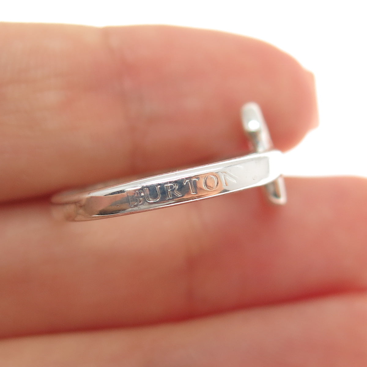 BURTON 925 Sterling Silver Vintage Interlocked Heart Ring Size 7