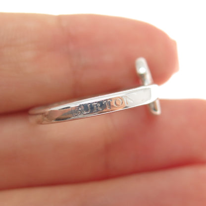BURTON 925 Sterling Silver Vintage Interlocked Heart Ring Size 7