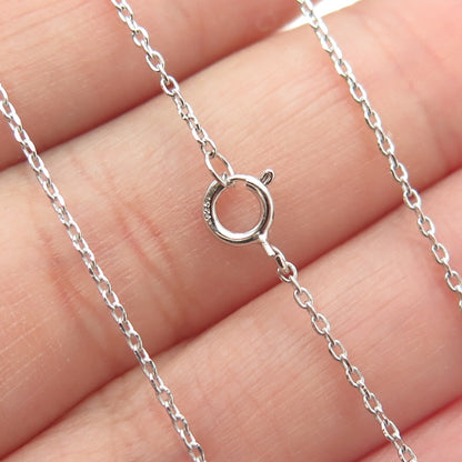 925 Sterling Silver Pave C Z Letter "V" Initial Cable Chain Necklace 18"