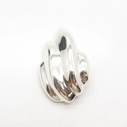 925 Sterling Silver Vintage Mexico Ribbed Pin Brooch