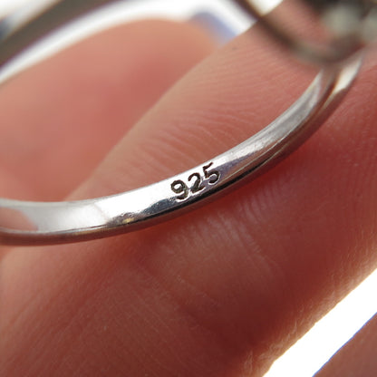 925 Sterling Silver Real Oval-Cut Citrine & Round-Cut C Z Ring Size 6