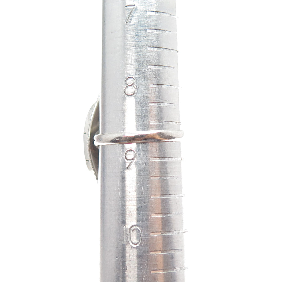 925 Sterling Silver Vintage Mexico Real Black Onyx Abalone Shell Ring Size 8.75