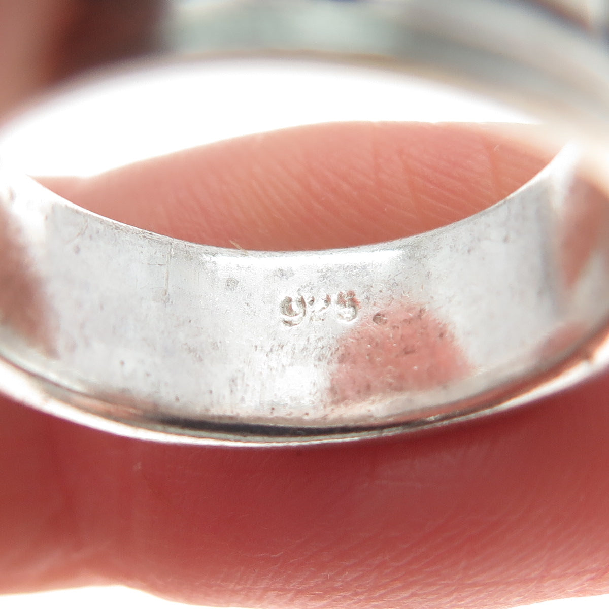 925 Sterling Silver Vintage Greek Key Oxidized Band Ring Size 6