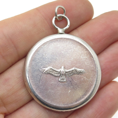 925 Sterling Silver Vintage Tree of Life Eagle Bird Interchangeable Fob