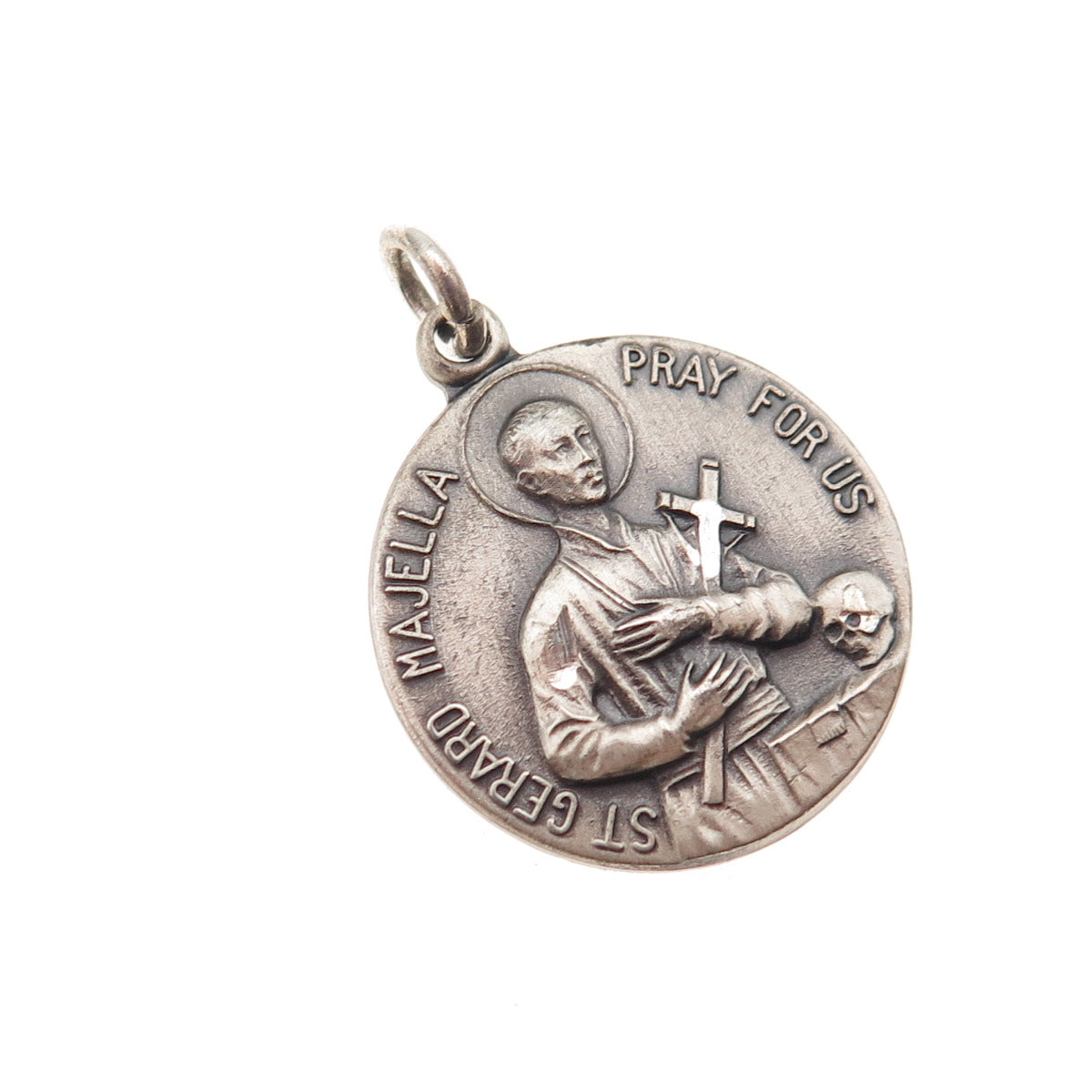 925 Sterling Silver Filled Vintage Saint Gerard Majella Medal Mini Charm Pendant
