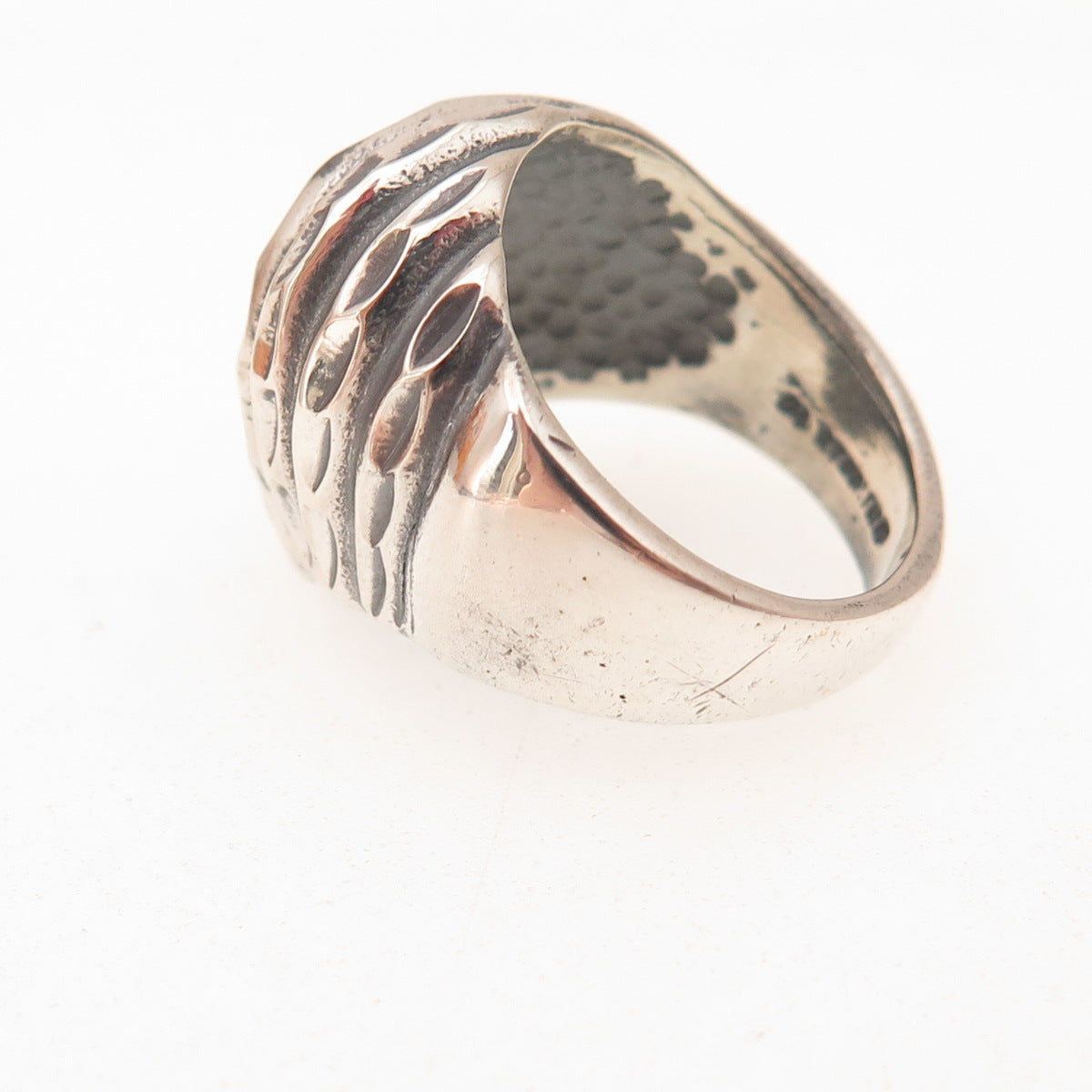 925 Sterling Silver Vintage Modernist Oxidized Ring Size 5.25