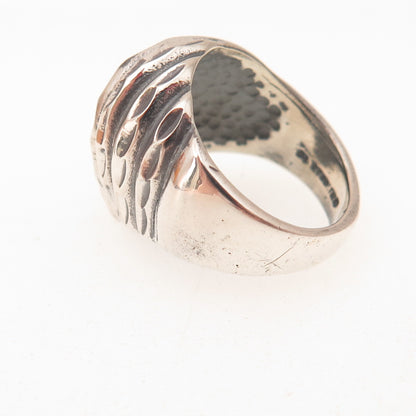 925 Sterling Silver Vintage Modernist Oxidized Ring Size 5.25