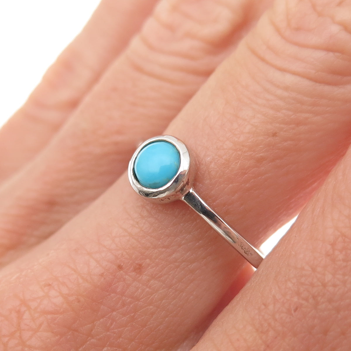 Chuck Clemency 925 Sterling Silver Real Sleeping Beauty Turquoise Ring Size 8
