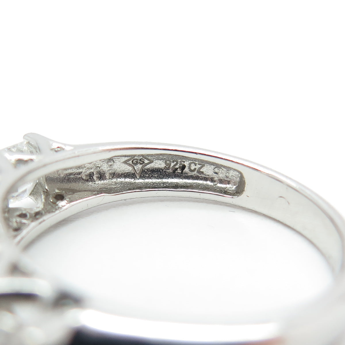 925 Sterling Silver Octagon-Cut C Z Engagement Ring Size 8