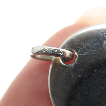 HN HENG NGAI 925 Sterling Silver Letter "G" Initial Round Pendant