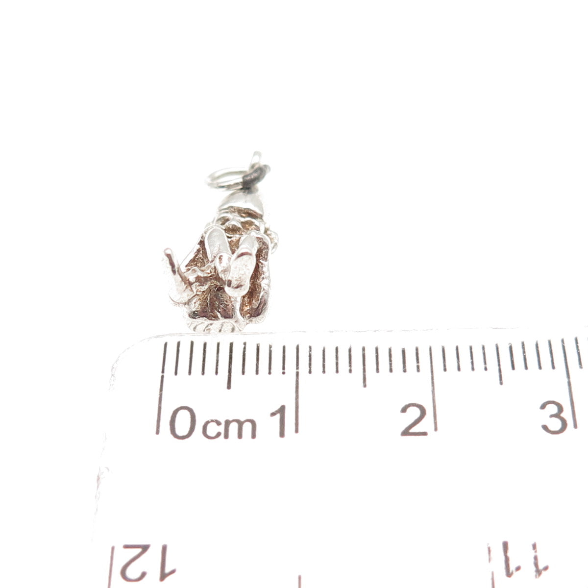 925 Sterling Silver Vintage Pixie Oxidized 3D Mini Charm Pendant