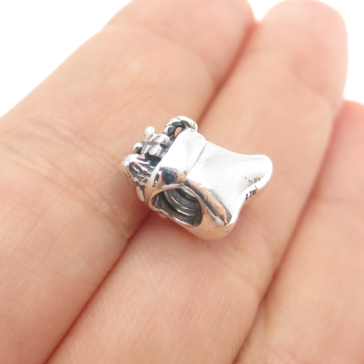 PANDORA 925 Sterling Silver Christmas Stocking Slide Bead Charm