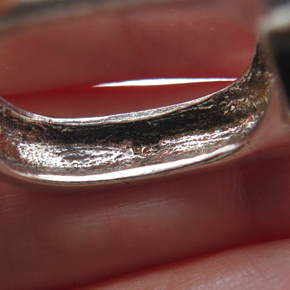 925 Sterling Silver Vintage Modernist Bypass Cross Ring Size 6.75