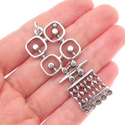 Kultateollisuus Ky 830H Silver Vintage 1977 Finland Modernist Oxidized Pendant