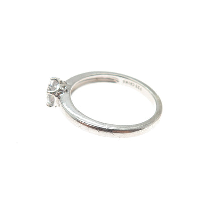925 Sterling Silver Round-Cut C Z Engagement Ring Size 8.25