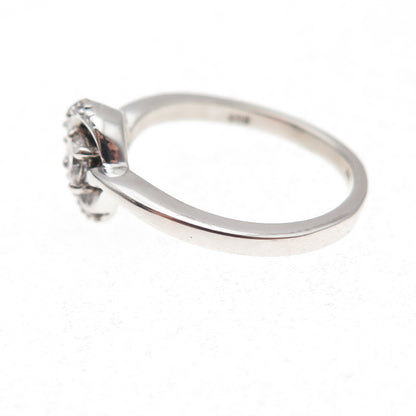 925 Sterling Silver Round-Cut C Z Twisted Knot Ring Size 6