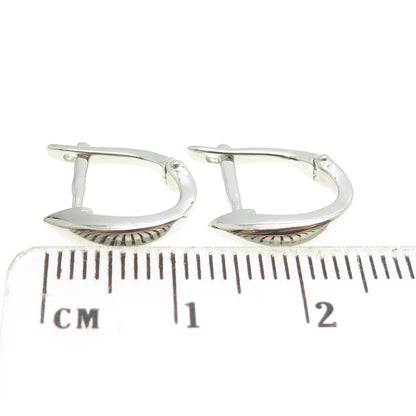 925 Sterling Silver Fisher Hook Hoop Earrings