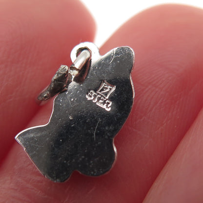 925 Sterling Silver Vintage Prayer Hands Mini Charm Pendant
