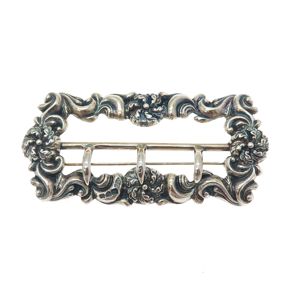 ROBERT PRINGLE & SONS Sterling Antique 1900 Birmingham Belt Buckle Pin Brooch