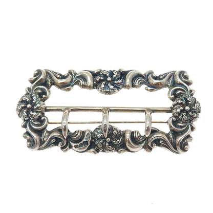 ROBERT PRINGLE & SONS Sterling Antique 1900 Birmingham Belt Buckle Pin Brooch