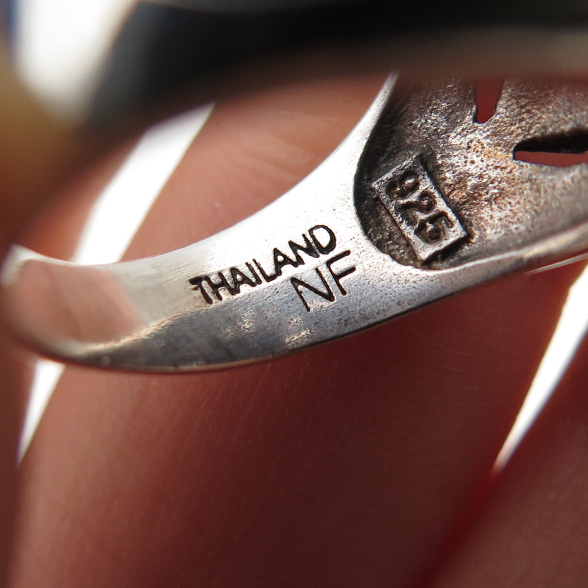 CHAPAL ZENRAY 925 Sterling Silver Vintage Real Black Onyx Oxidized Ring Size 6