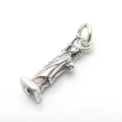 925 Sterling Silver Vintage The Statue of Liberty 3D Pendant
