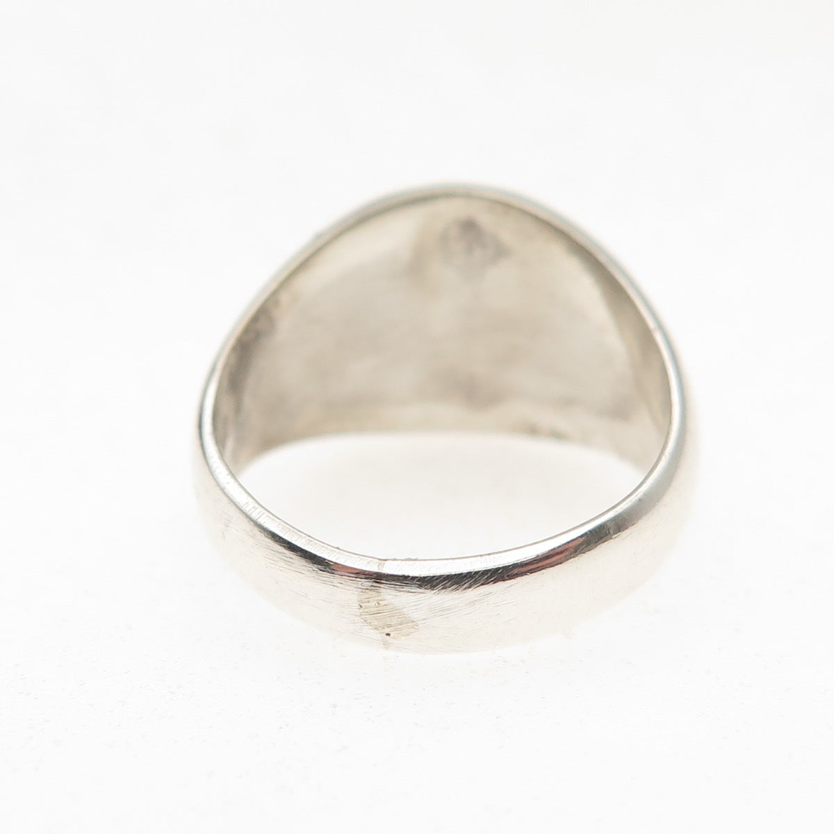 925 Sterling Silver Vintage Real Lapis Oxidized Dome Ring Size 4.5