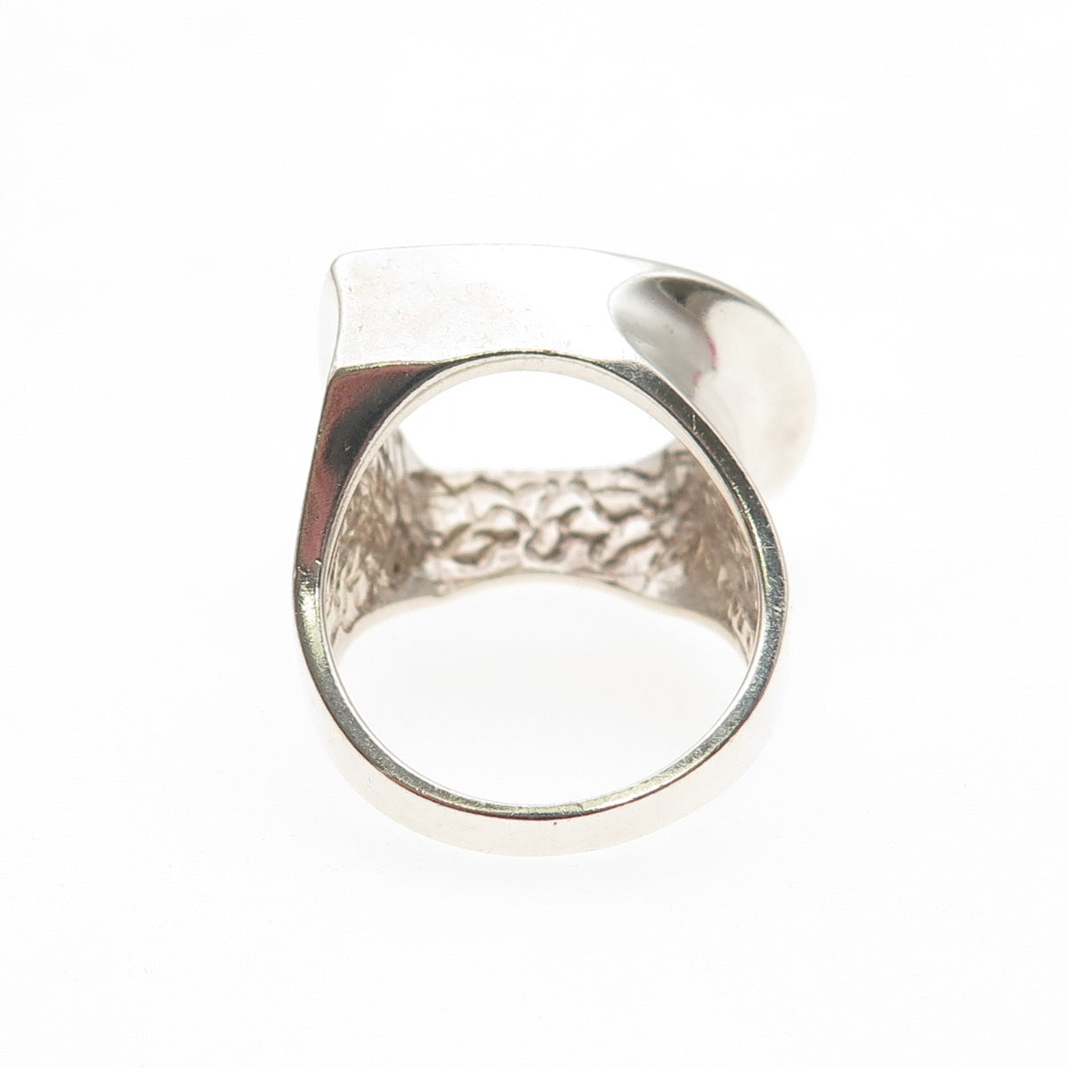 Paul Brackna 925 Sterling Silver Vintage Modernist Sail Oxidized Ring Size 6.75