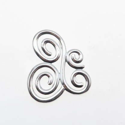 ROSS SIMONS 925 Sterling Silver Vintage Modernist Swirl Butterfly Slide Pendant