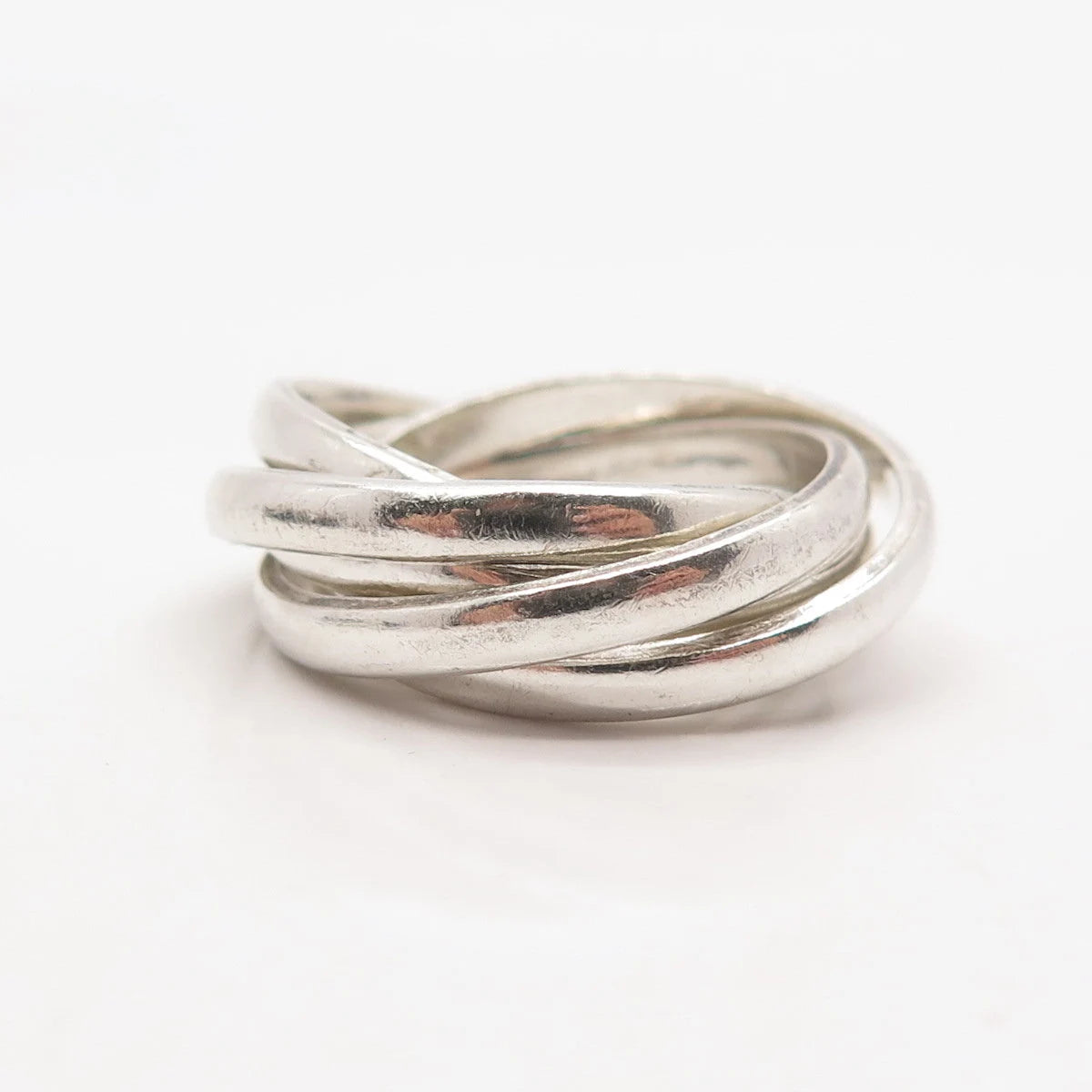 925 Sterling Silver Vintage Mexico Interlocked Band Ring Size 5.75