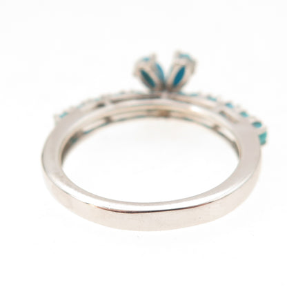 Chuck Clemency 925 Sterling Real Sleeping Beauty Turquoise Butterfly Ring Size 6