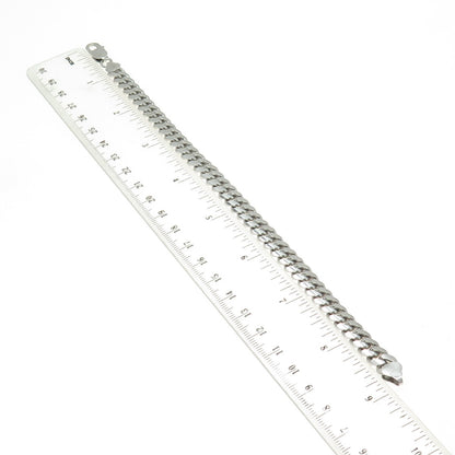 KARIZIA SPA KA-1772 925 Sterling Silver Italy Miami Cuban Link Bracelet 8.75"