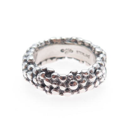 GOLDMAN KOLBER Sterling Silver Vintage Granulated Oxidized Band Ring Size 6.5