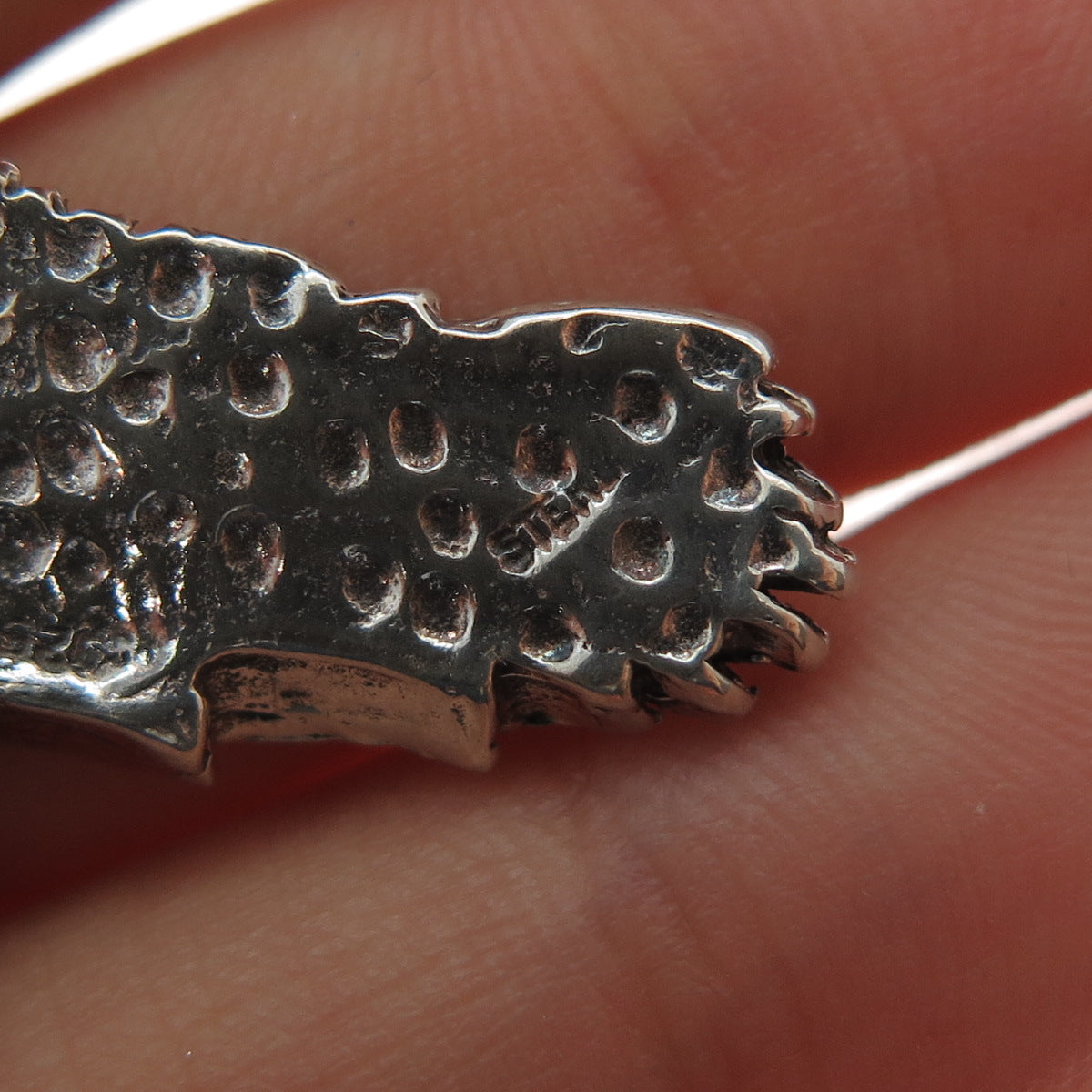 925 Sterling Silver Vintage American Eagle Oxidized Slide Charm Pendant