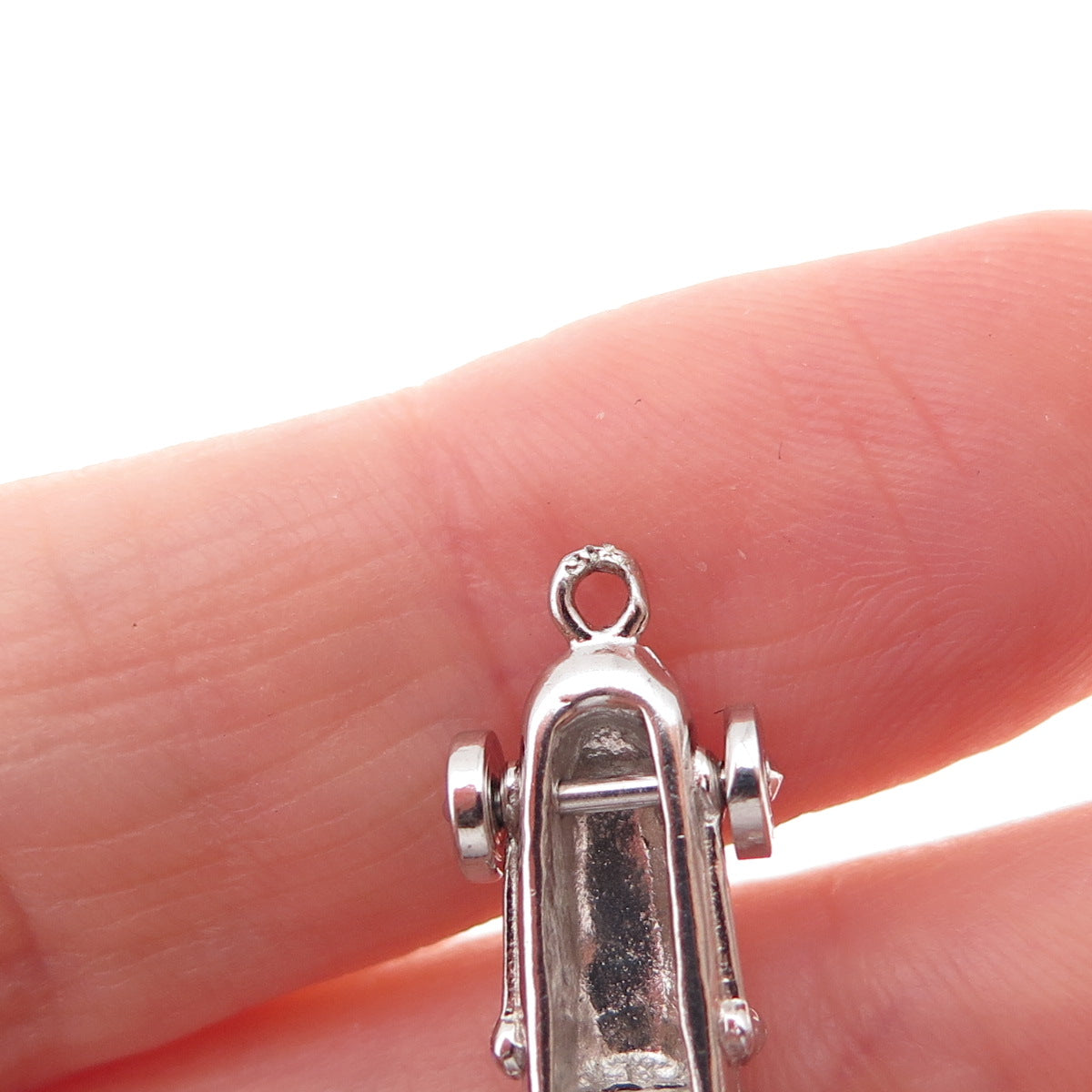 925 Sterling Silver Vintage Race Car 3D Charm Pendant