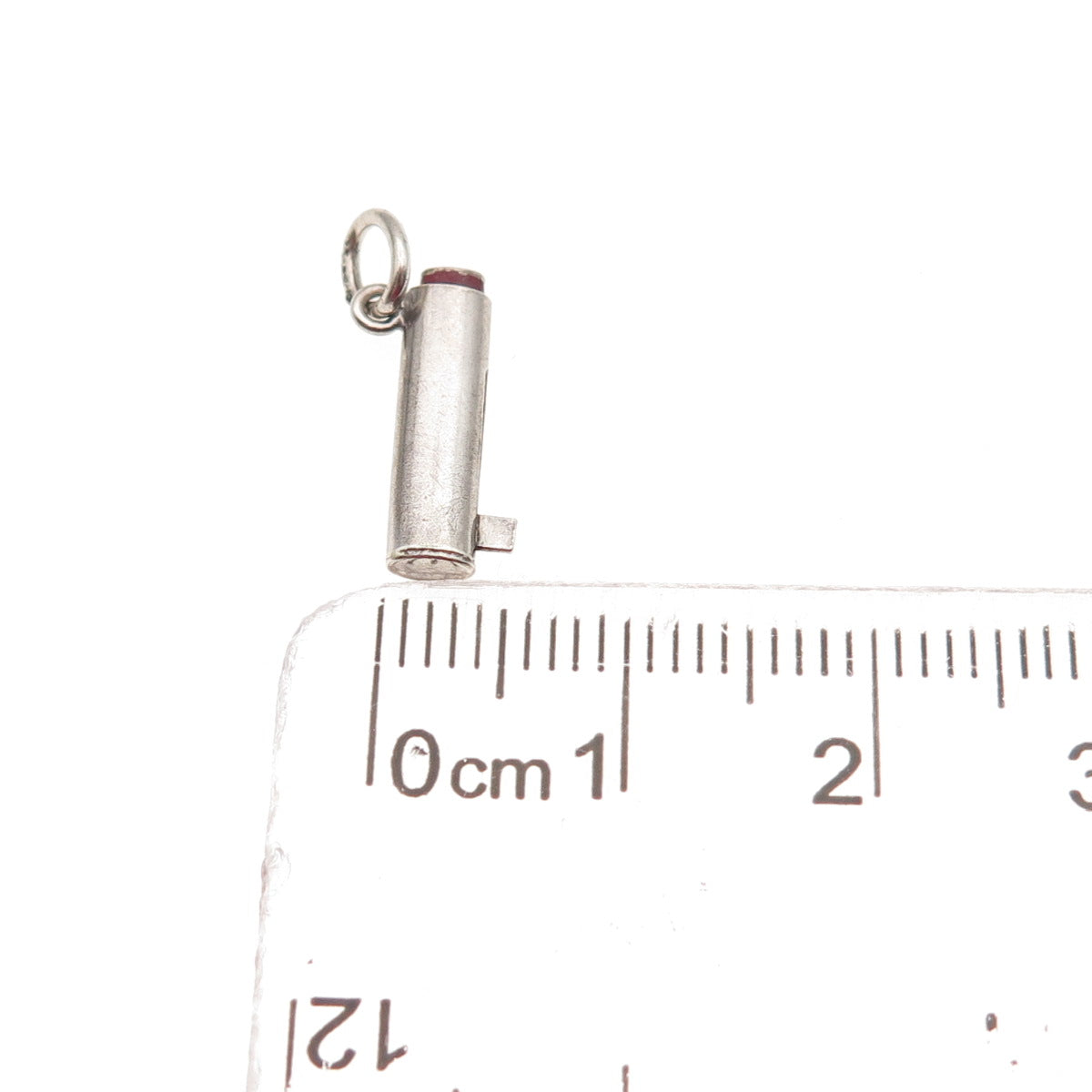 925 Sterling Silver Antique Art Deco Enamel Lipstick Movable Mini Charm Pendant