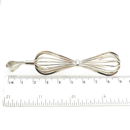 925 Sterling Silver Vintage Modernist Hourglass Pendant