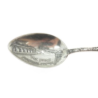 MECHANICS 925 Sterling Silver Antique The Moat - Fortress Monroe Coffee Spoon