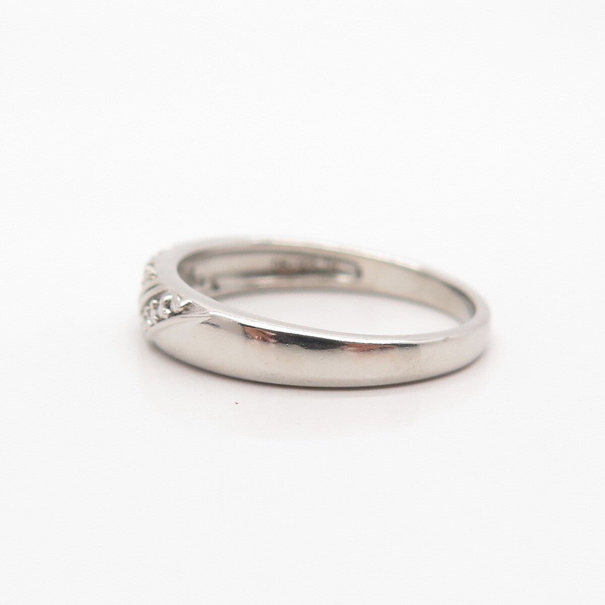 S925 Sterling Silver DBJ Striped Dotted Band Ring Size 8.75