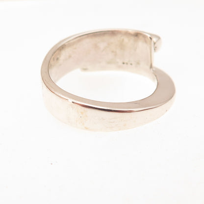 925 Sterling Silver Vintage Modernist Ring Size 7.25