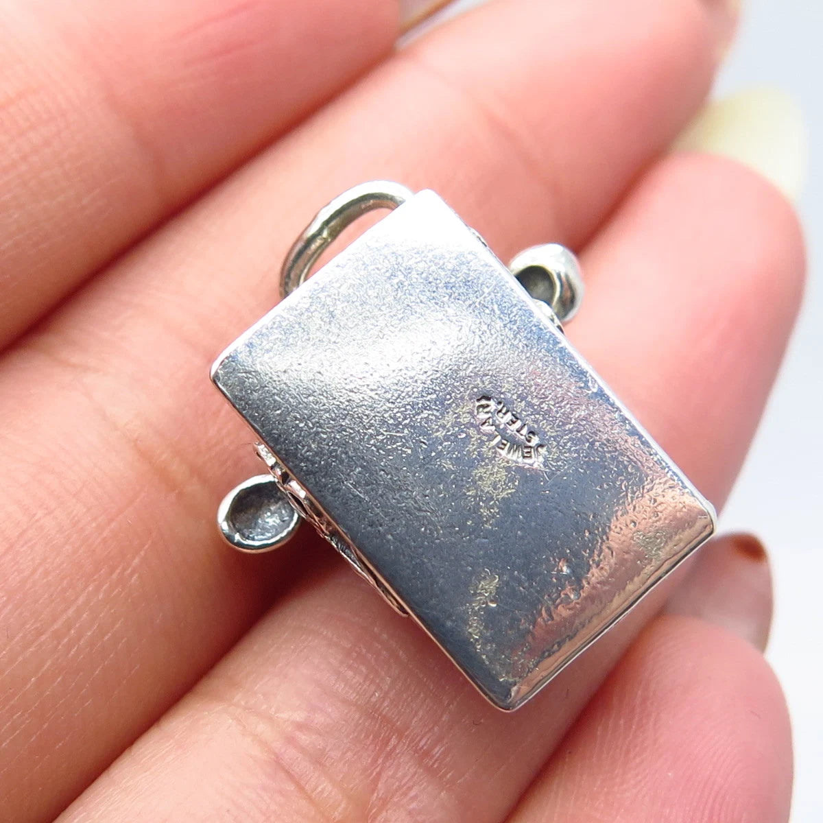 925 Sterling Silver Vintage Jewelart Retro Rotary Phone Movable Charm Pendant