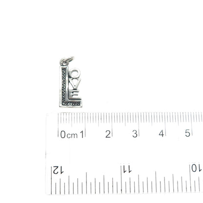 925 Sterling Silver Vintage Love Oxidized Minimalist Charm Pendant